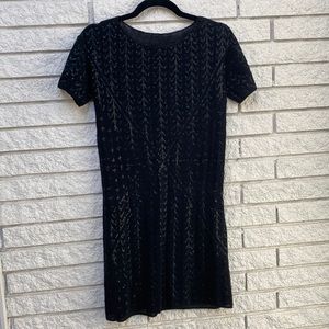 Catherine Malandrino Sequin Knit Sweater Dress Black